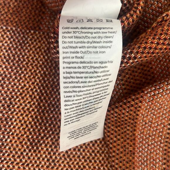 NWT SKFK Karle Organic Cotton Orange Blue Gold Print Knit Sweater - Picture 11 of 12